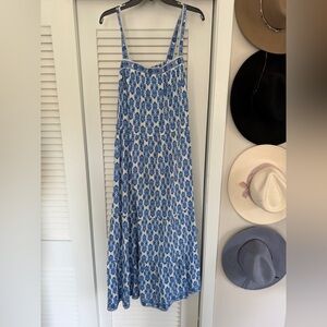 Max Studio Blue and White Floral Maxi Dress